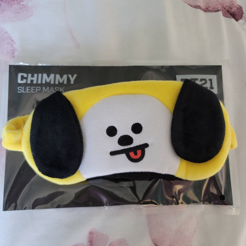 BTS BT21 Chimmy Sleep Mask in Yellow/Black New